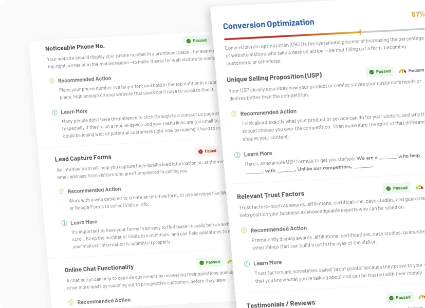 Conversion optimization