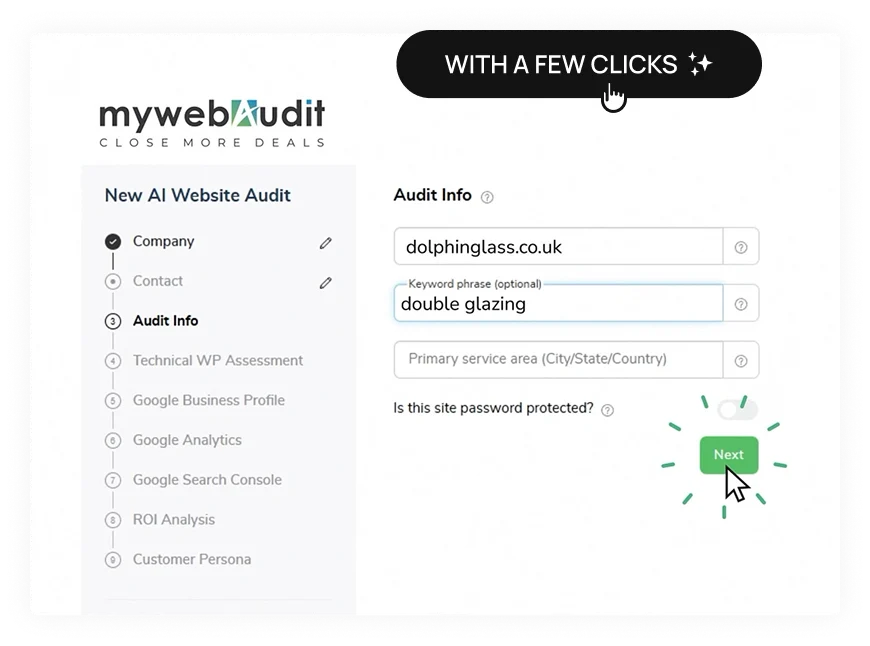 Audit sites with AI in minutes