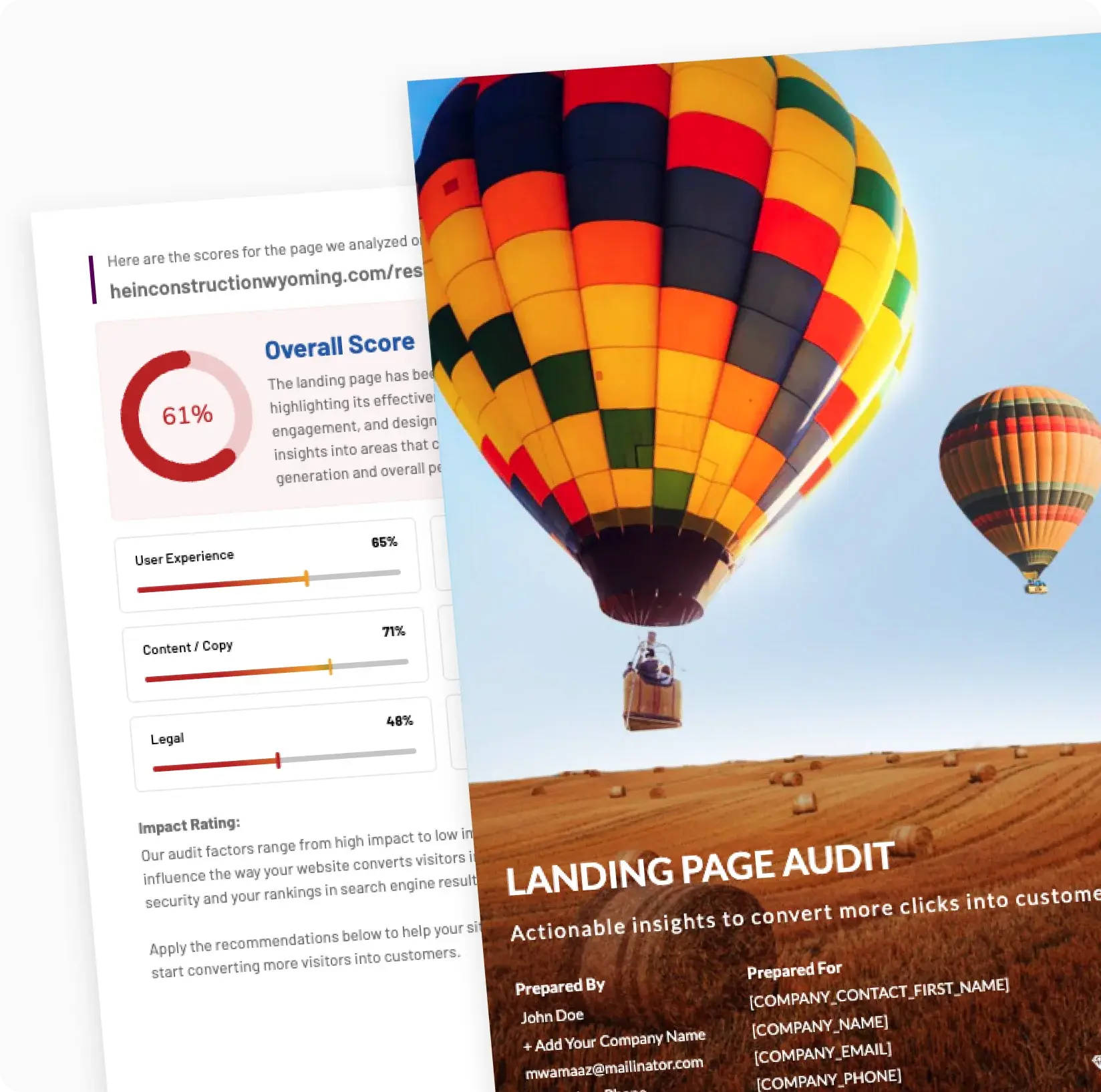 Landing page audit