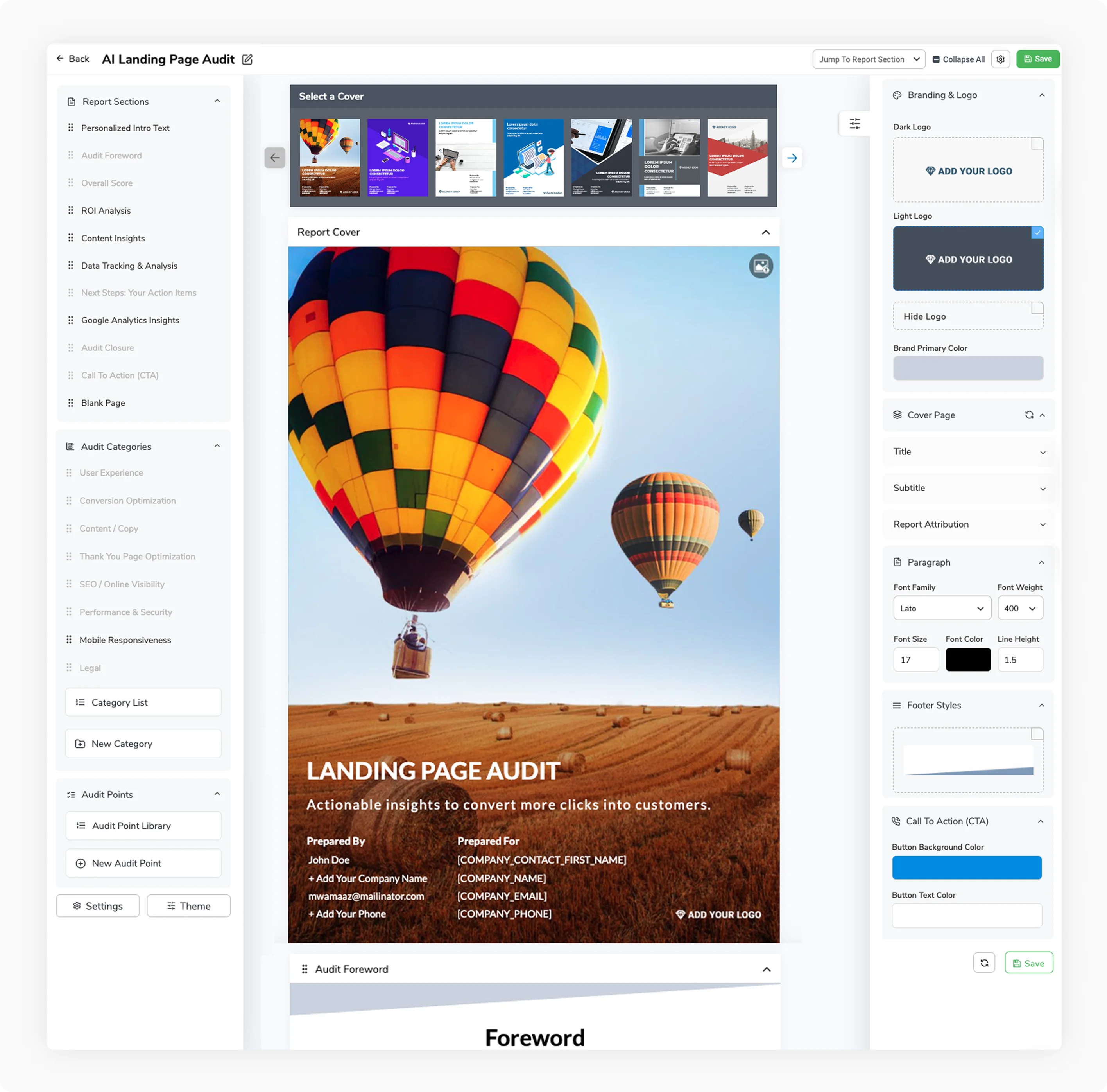 Our AI landing page audit process