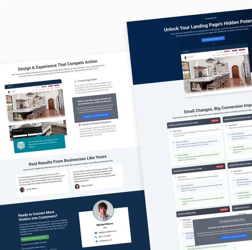 AI-powered landing page assessment