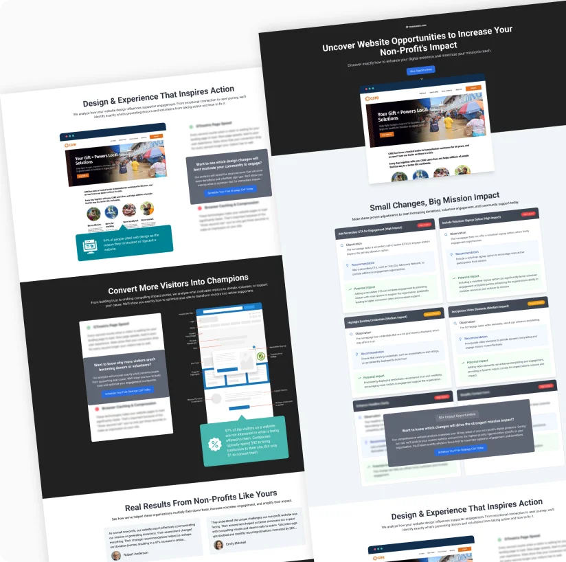 AI-powered non-profit website lead magnet